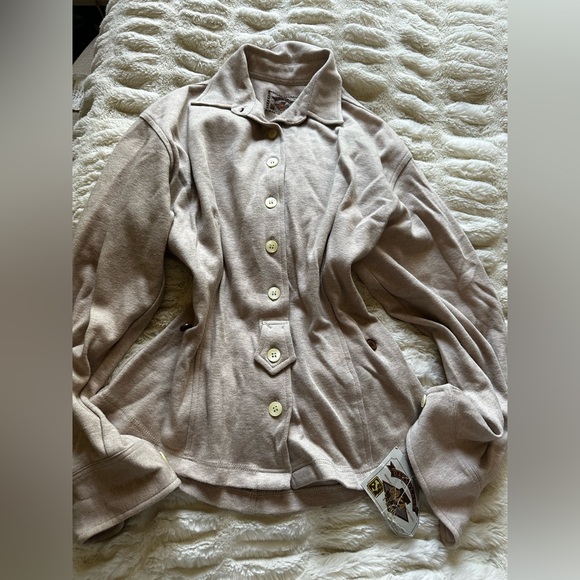 💓 Western style brown button down coat jacket medium new - Picture 1 of 2